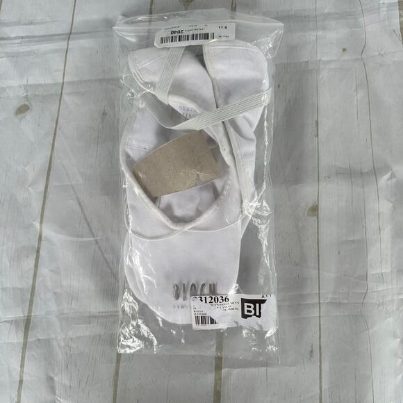 Bloch Men's Pump Split Sole Canvas Ballet Slipper Shoe White 11.5 Wide New - Picture 2 of 6